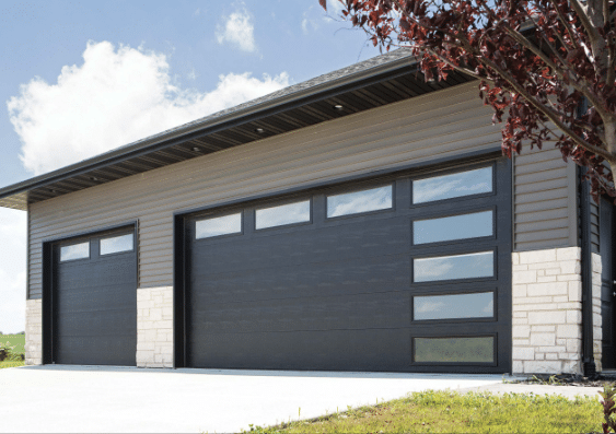 Black Garage Doors with Windows