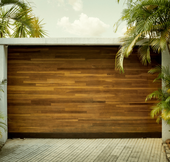 Mahogany garage door