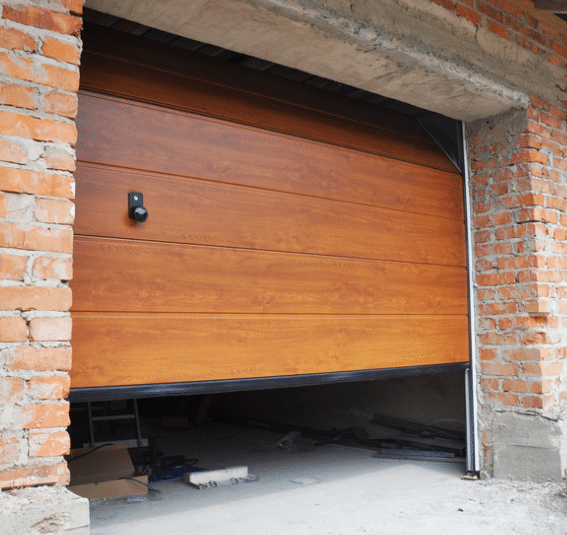 Wooden garage door