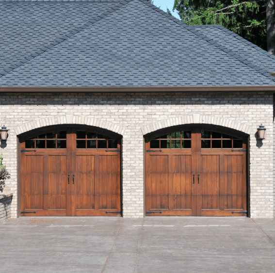 Wooden garage door